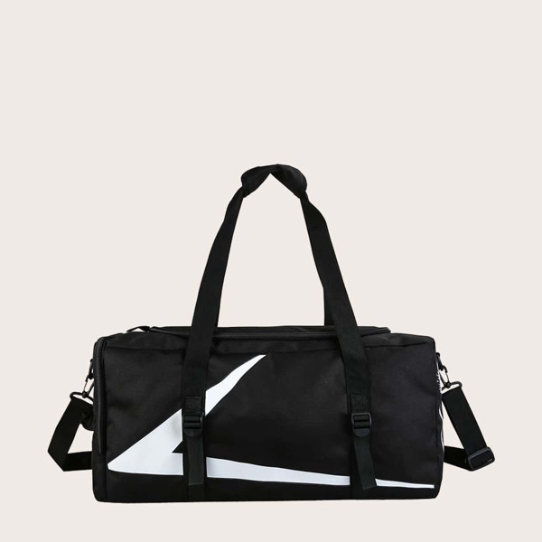 

Men Two Tone Large Capacity Travel Bag, Black