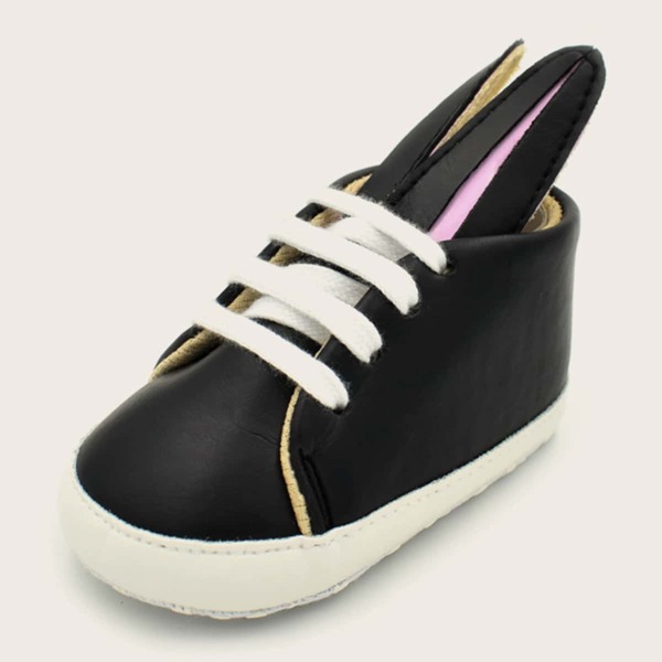 

Baby Girl Rabbit Ear Decor Sneakers, Black