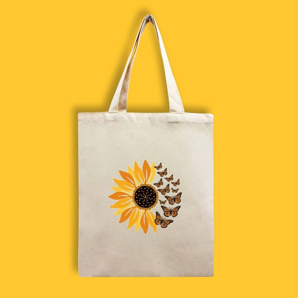 

Floral Graphic Shopper Bag, Beige
