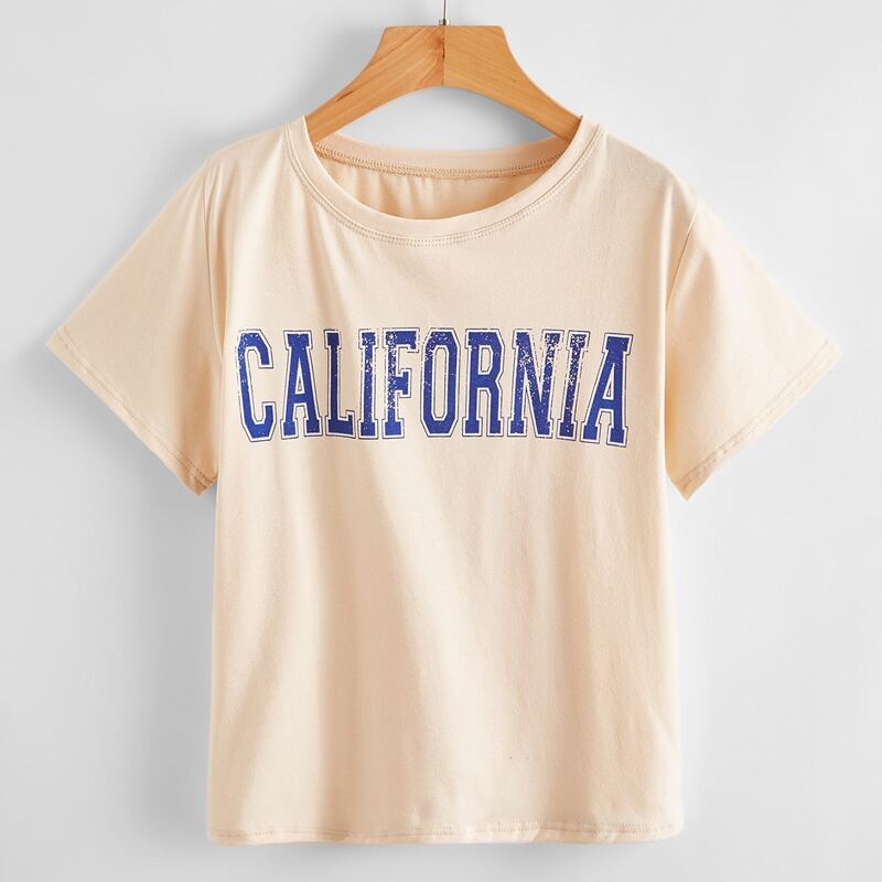 

Letter Print Tee, Apricot