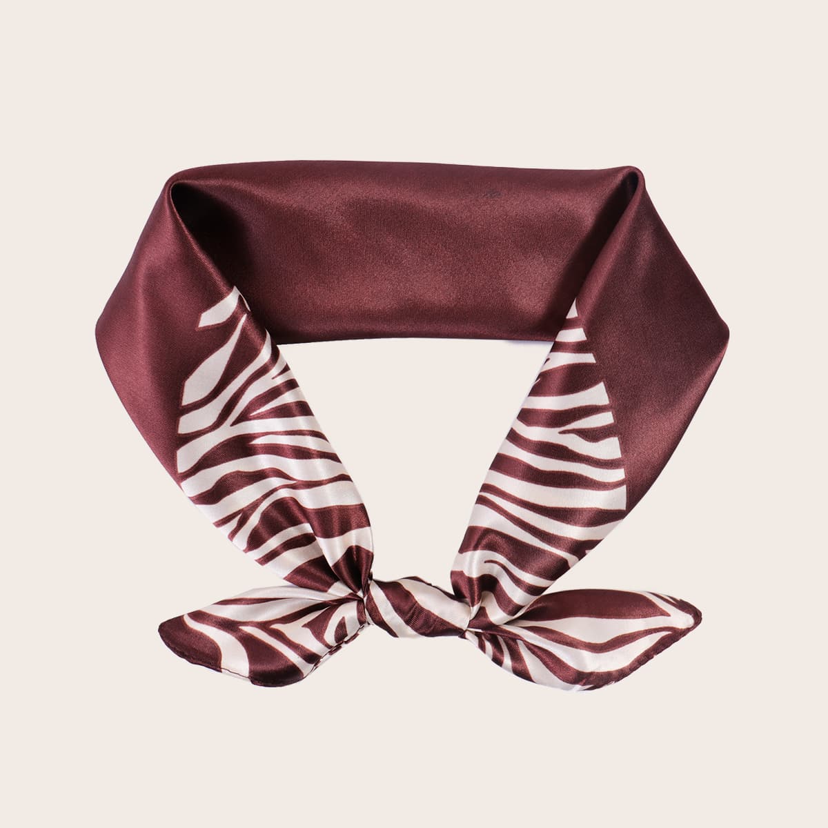 

Zebra Striped Bandana, Coffee brown