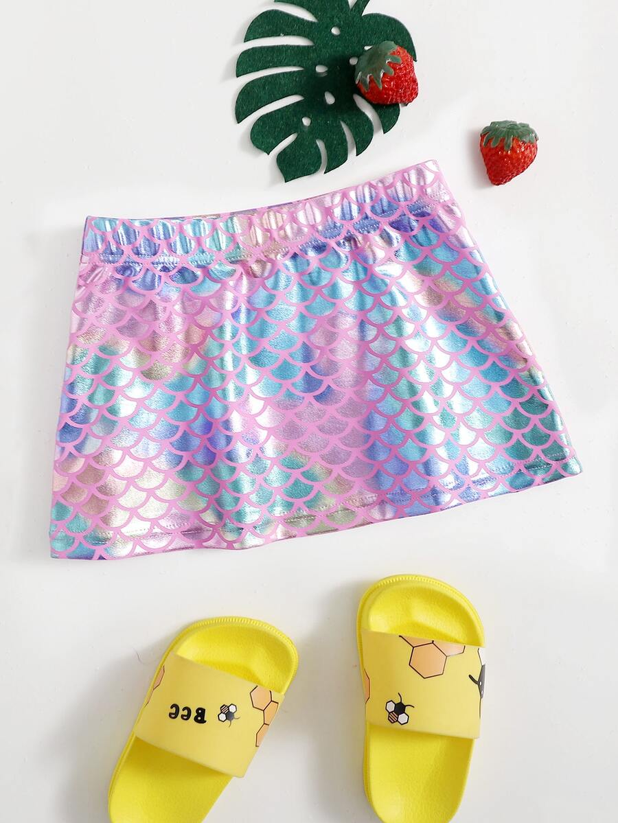 Baby Girl Fish Scale Metallic Skirt - Multicolor - View 1