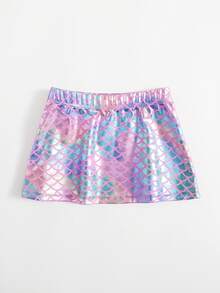Baby Girl Fish Scale Metallic Skirt - Multicolor - View 2