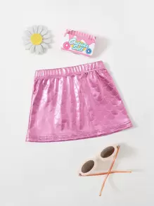 Baby Girl Fish Scale Metallic Skirt - Hot Pink - View 1
