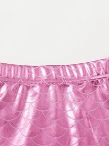 Baby Girl Fish Scale Metallic Skirt - Hot Pink - View 4