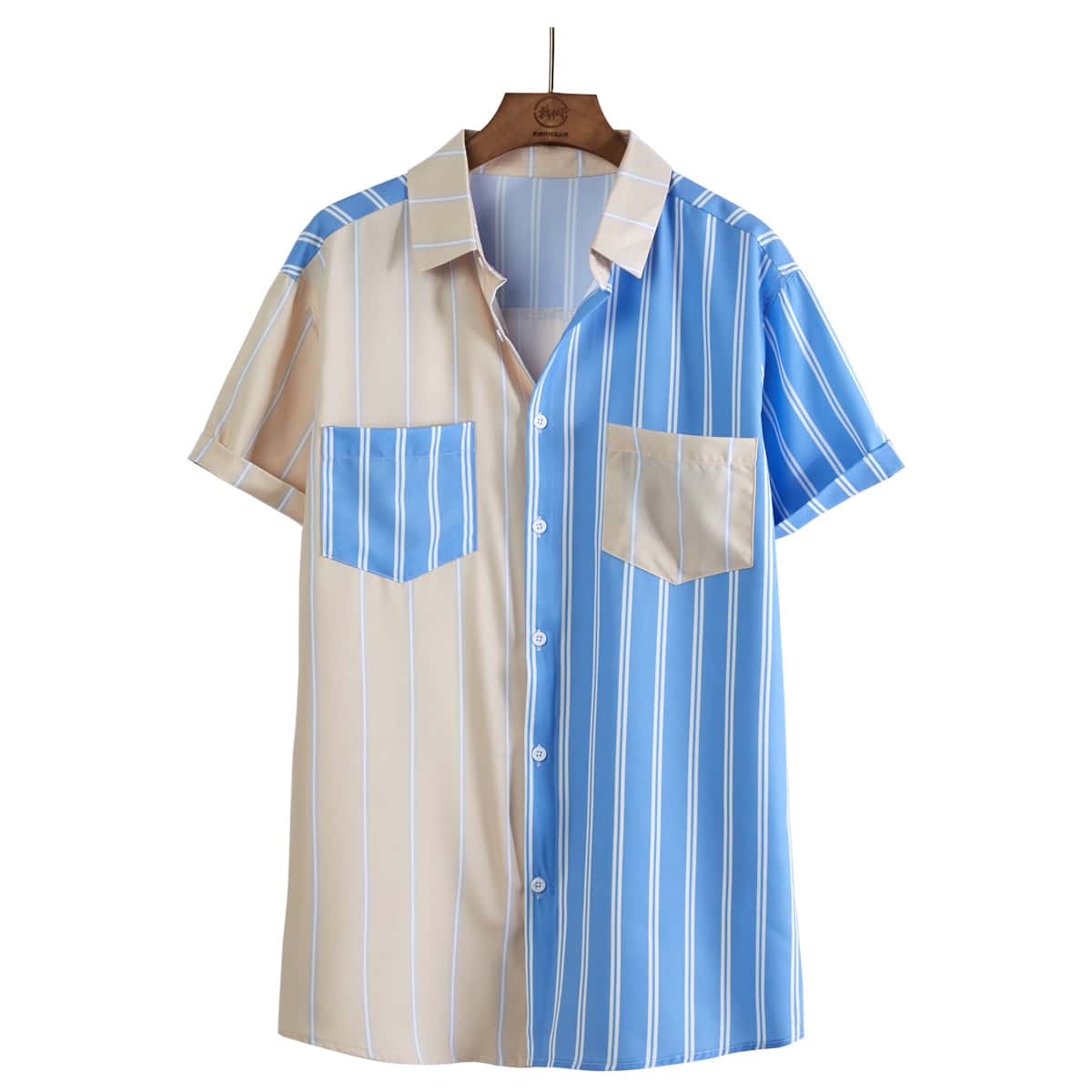 

Guys Colorblock Striped Print Button Front Shirt, Multicolor