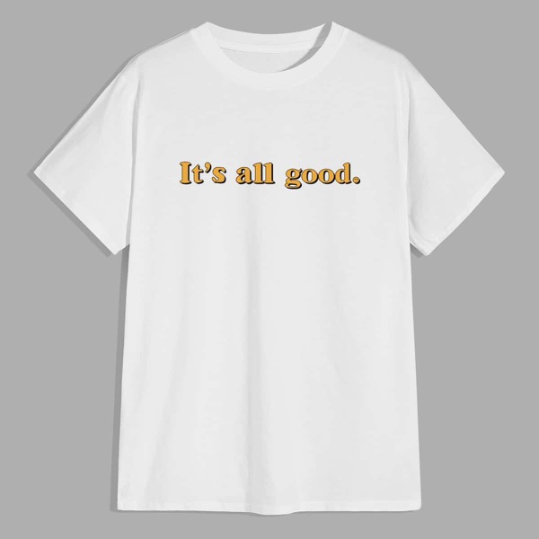 

Men Slogan Graphic Round Neck Tee, White