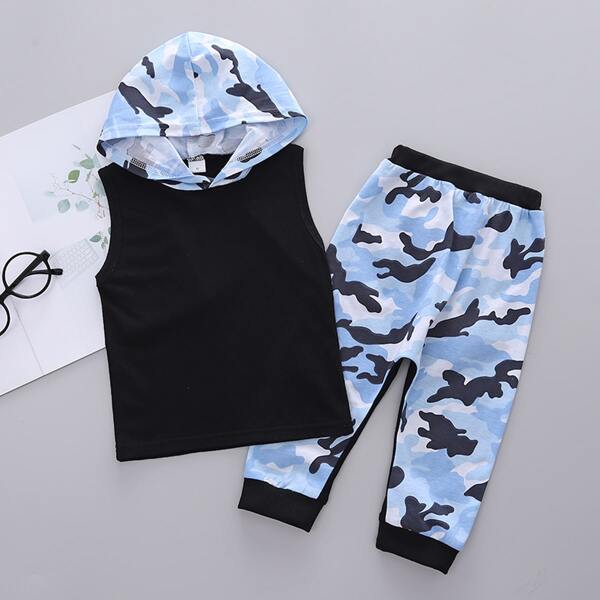 

Toddler Boys Camo Hooded Tee With Sweatpants, Multicolor