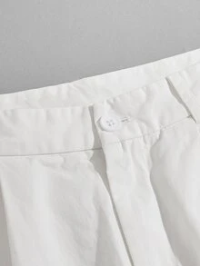 Manfinity Men Fold Pleated Solid Pants - White - View 3