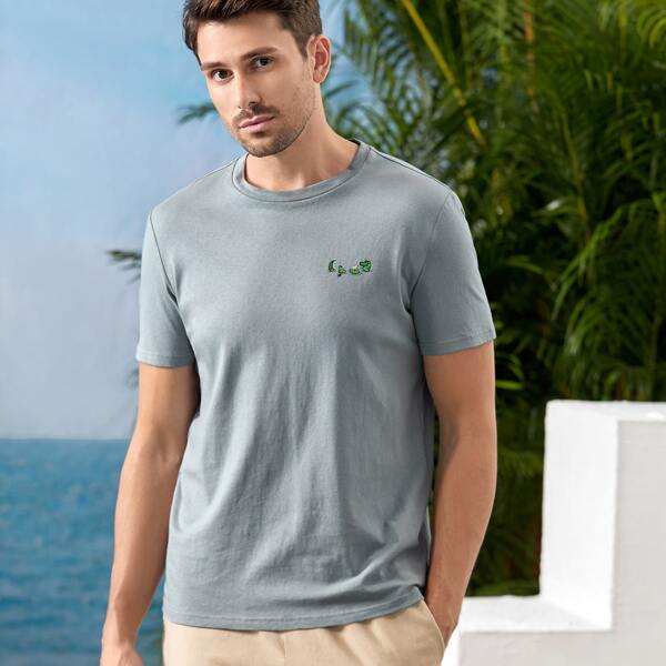 

Men Cartoon Graphic Tee, Grey