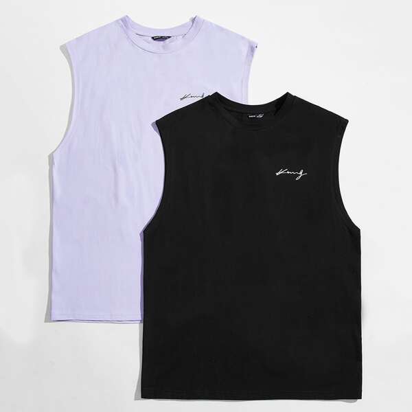 

Men 2pack Letter Graphic Tank, Multicolor