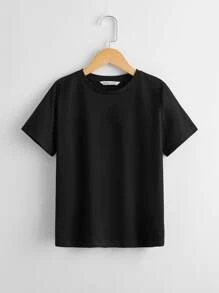 SHEIN Tops con trai Slogan Giải trí - màu đen - Xem 2