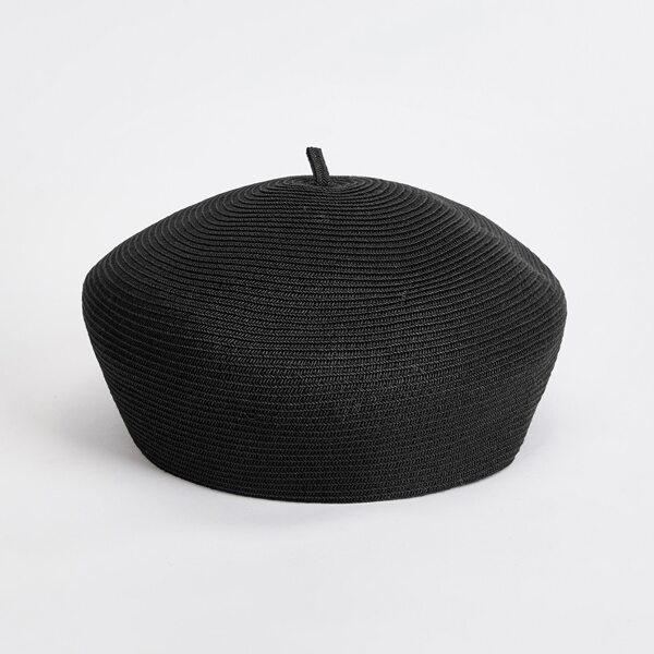 

100% STRAW BERET, Black
