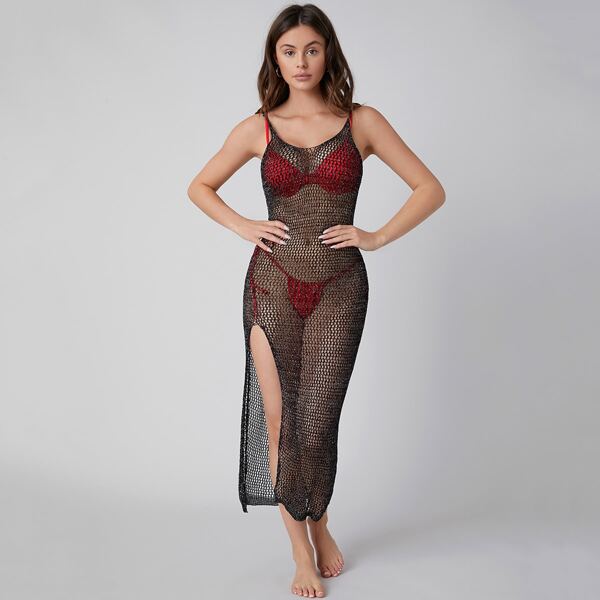 

Split Thigh Cover Up Without Bikini, Black