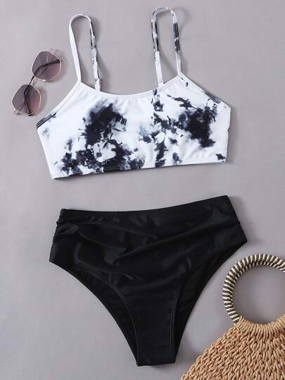 مجموعة بيكيني طوق ربط عالي ملونة لإجازة شاطئية صيفية