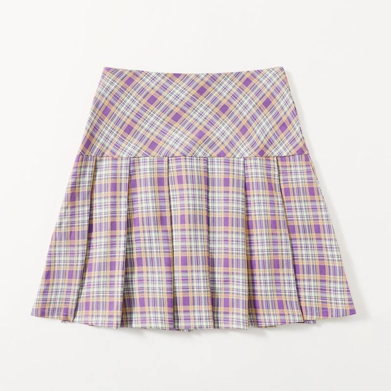 

Plaid Pleated Skirt, Multicolor
