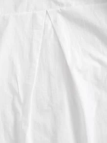 Camisa con botón con sudadera asimétrica de hombros caídos - Blanco y Negro - Ver 3