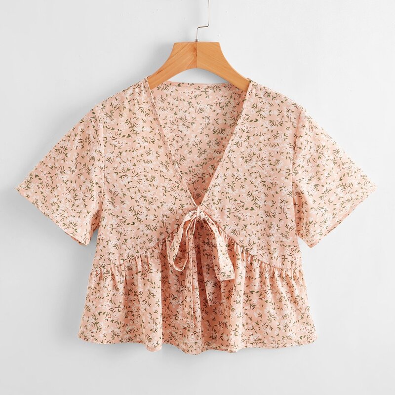 

Ditsy Floral Tie Front Blouse, Multicolor
