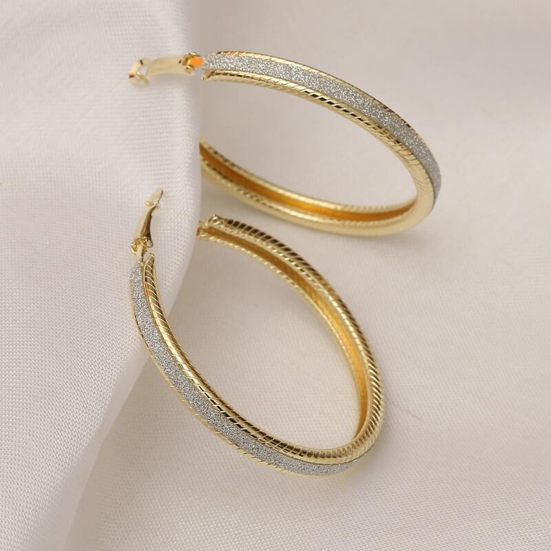 

Glitter Hoop Earrings, Gold