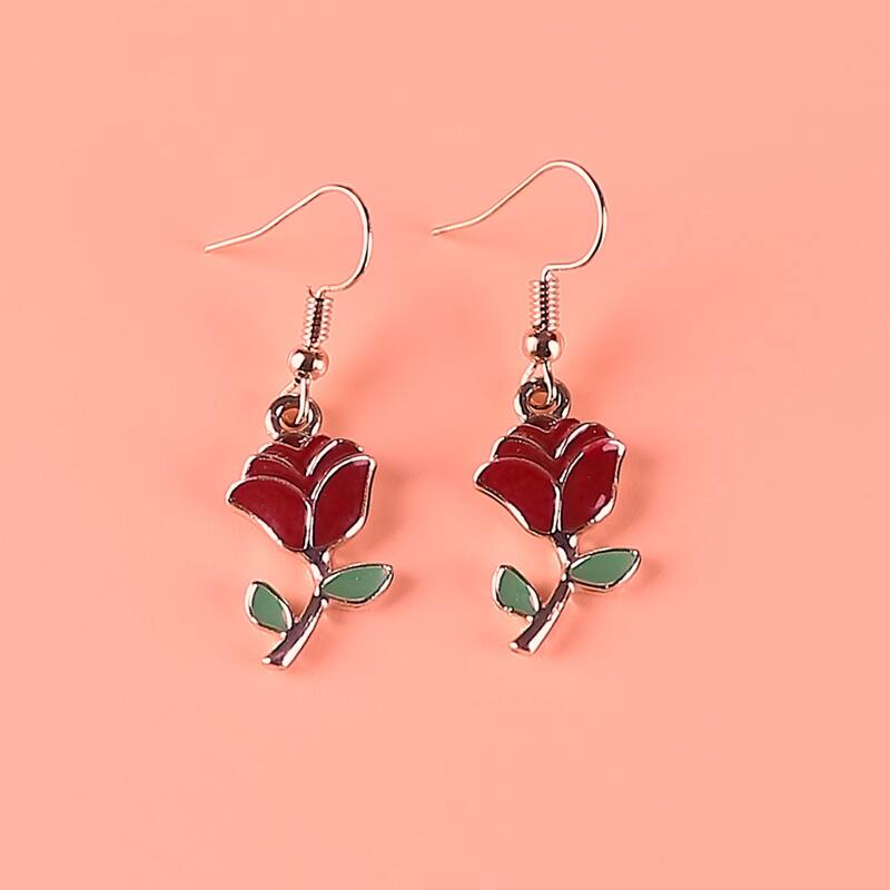 

Flower Charm Drop Earrings, Multicolor