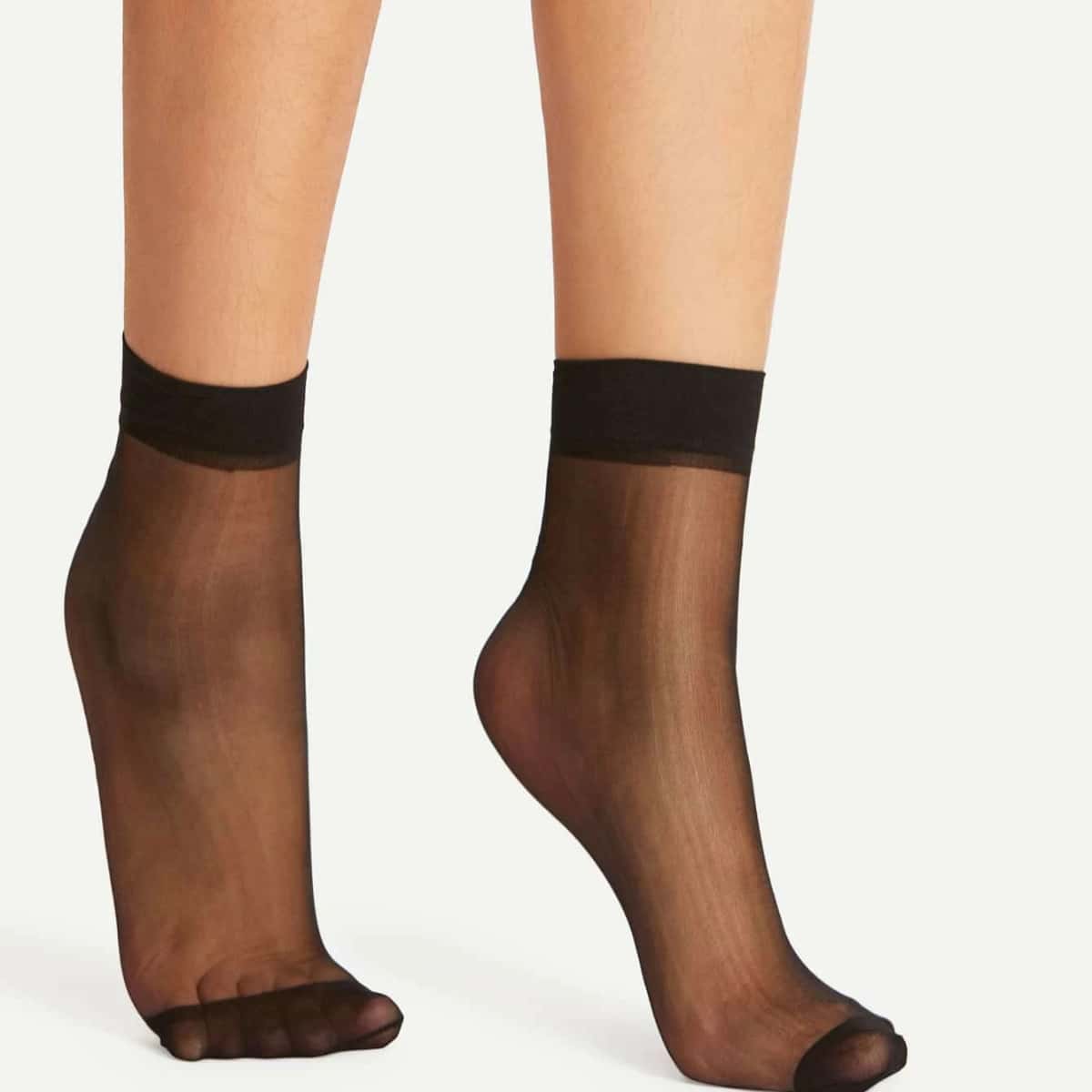 

5pairs Minimalist Mesh Socks, Black