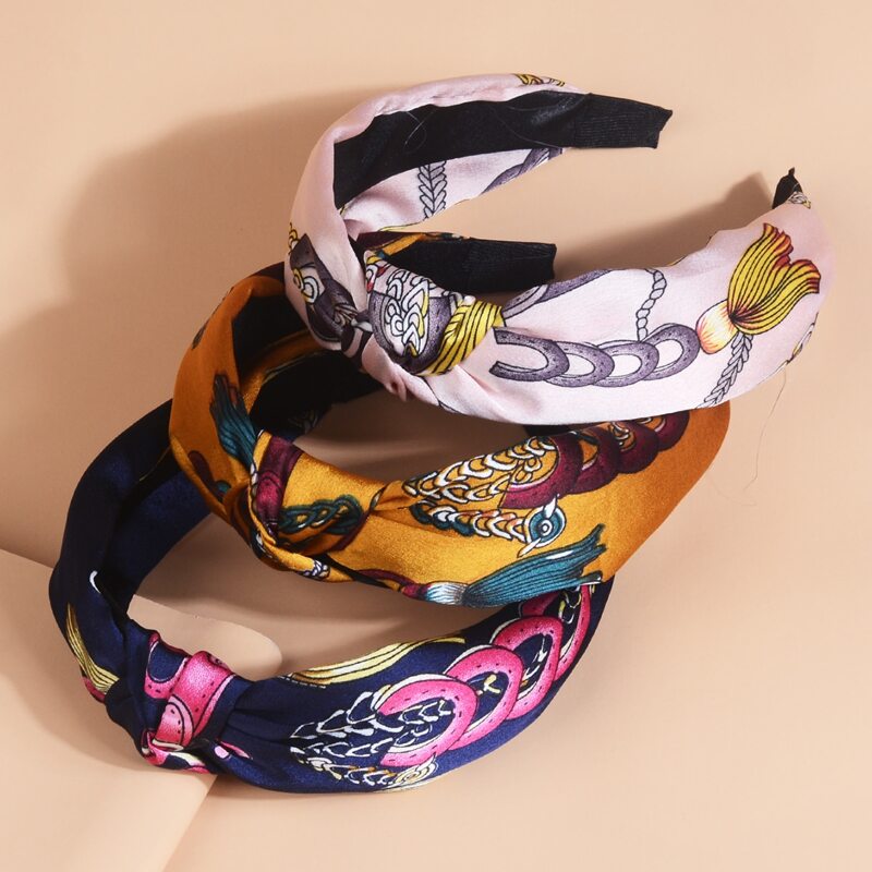 

3pcs Knot Decor Headband, Multicolor