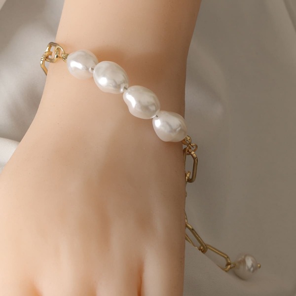 

Faux Pearl Decor Bracelet, Multicolor