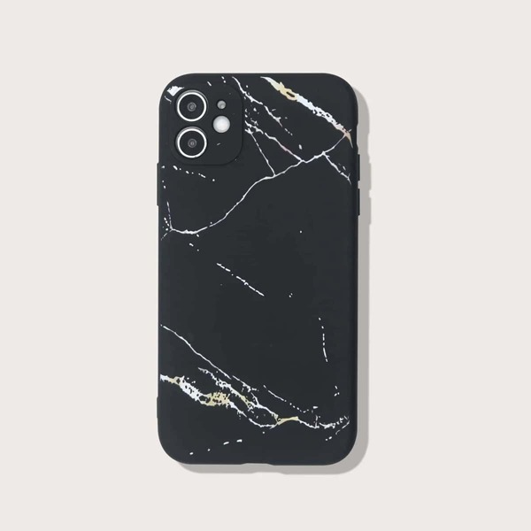 

Marble Pattern Phone Case, Black and white
