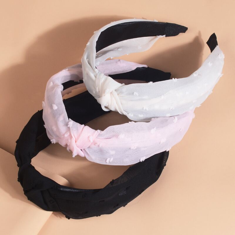 

3pcs Knot Decor Headband, Multicolor