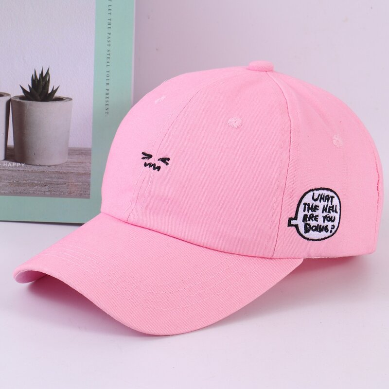 

Cartoon Embroidered Baseball Cap, Pink