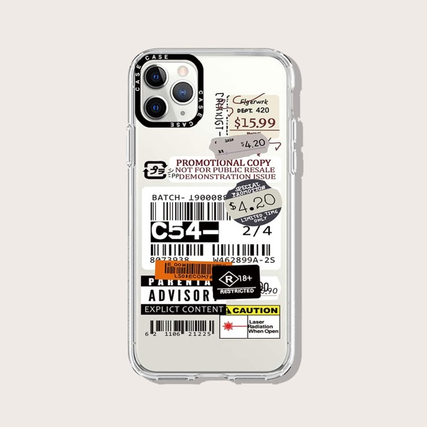 

Tag Pattern Phone Case, Multicolor