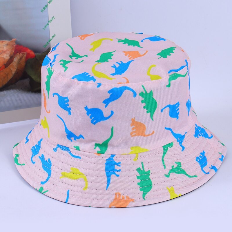 

Cartoon Dinosaur Graphic Bucket Hat, Multicolor