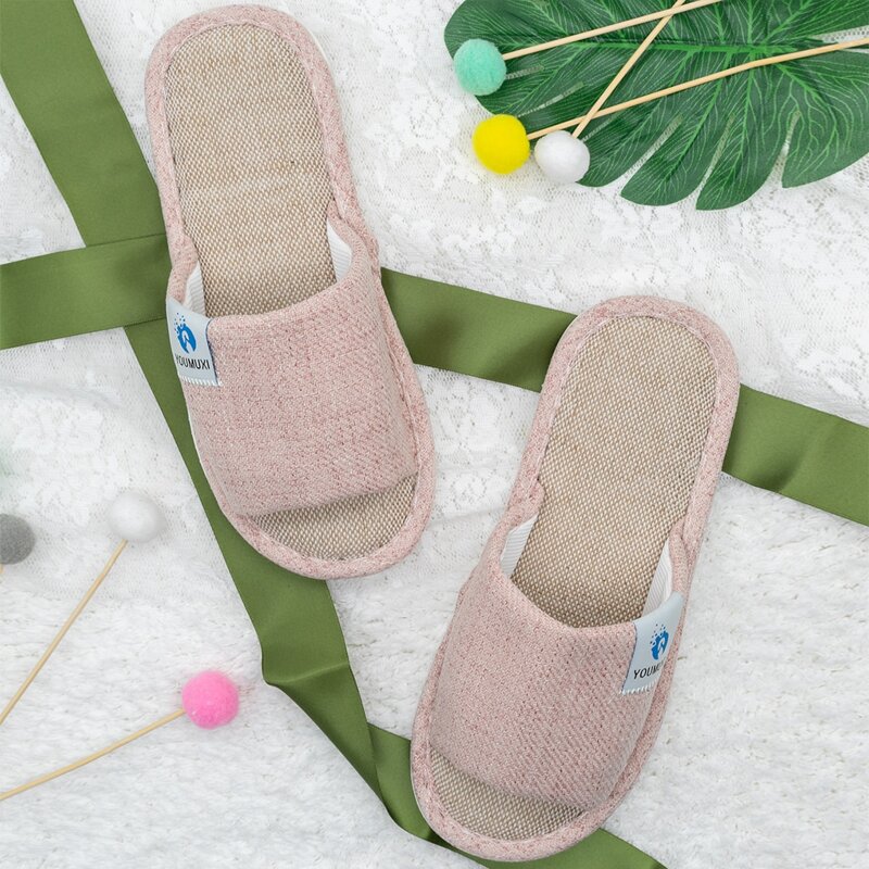 

Letter Patch Bedroom Slippers, Baby pink