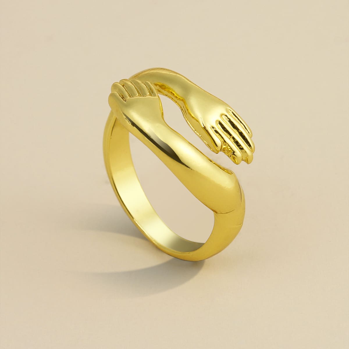 

1pc Hands Design Ring, Gold