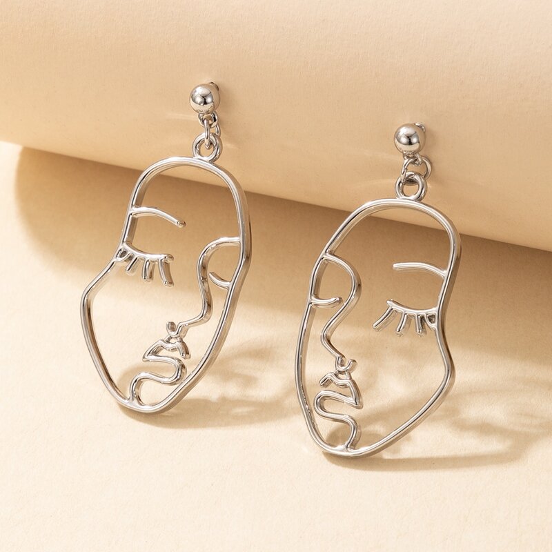 

Figure Charm Drop Earrings, Silver