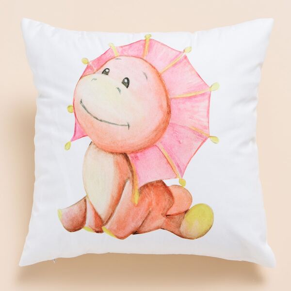 

Cartoon Graphic Kids Cushion Cover Without Filler, Multicolor