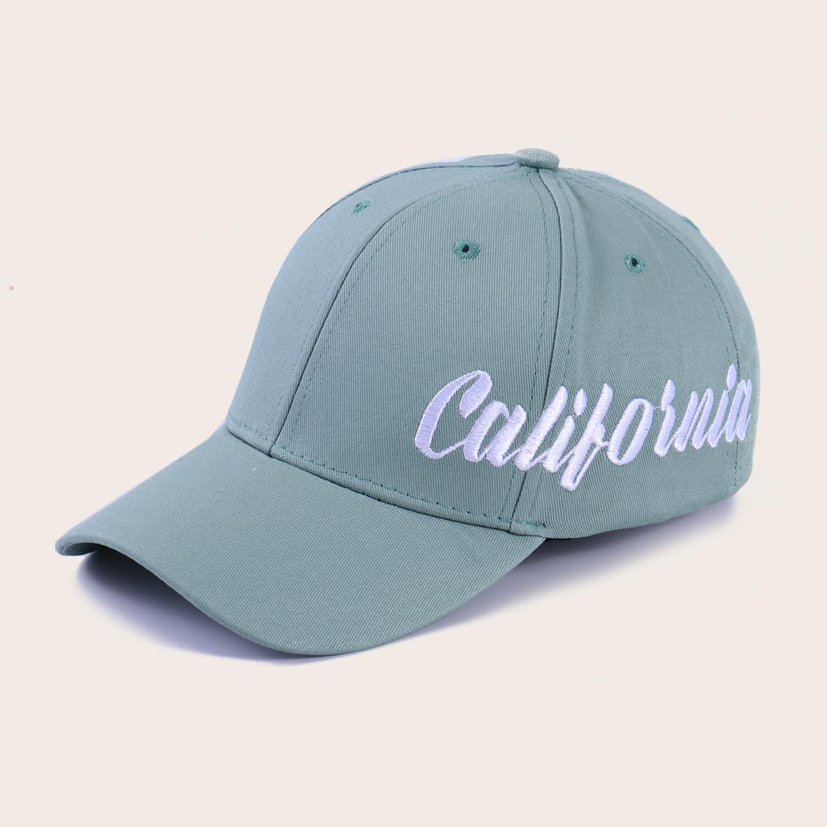 

Letter Embroidered Baseball Cap, Dusty blue