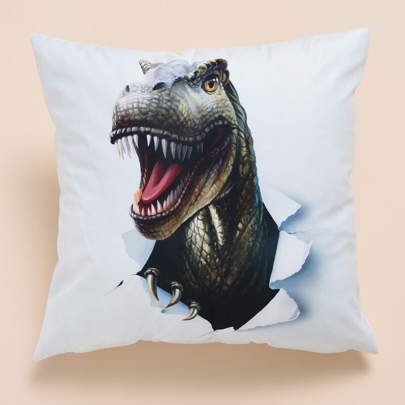 

Kids Dinosaur Print Cushion Cover Without Filler, Multicolor