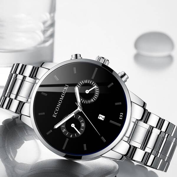 

Men Round Pointer Date Quartz Watch