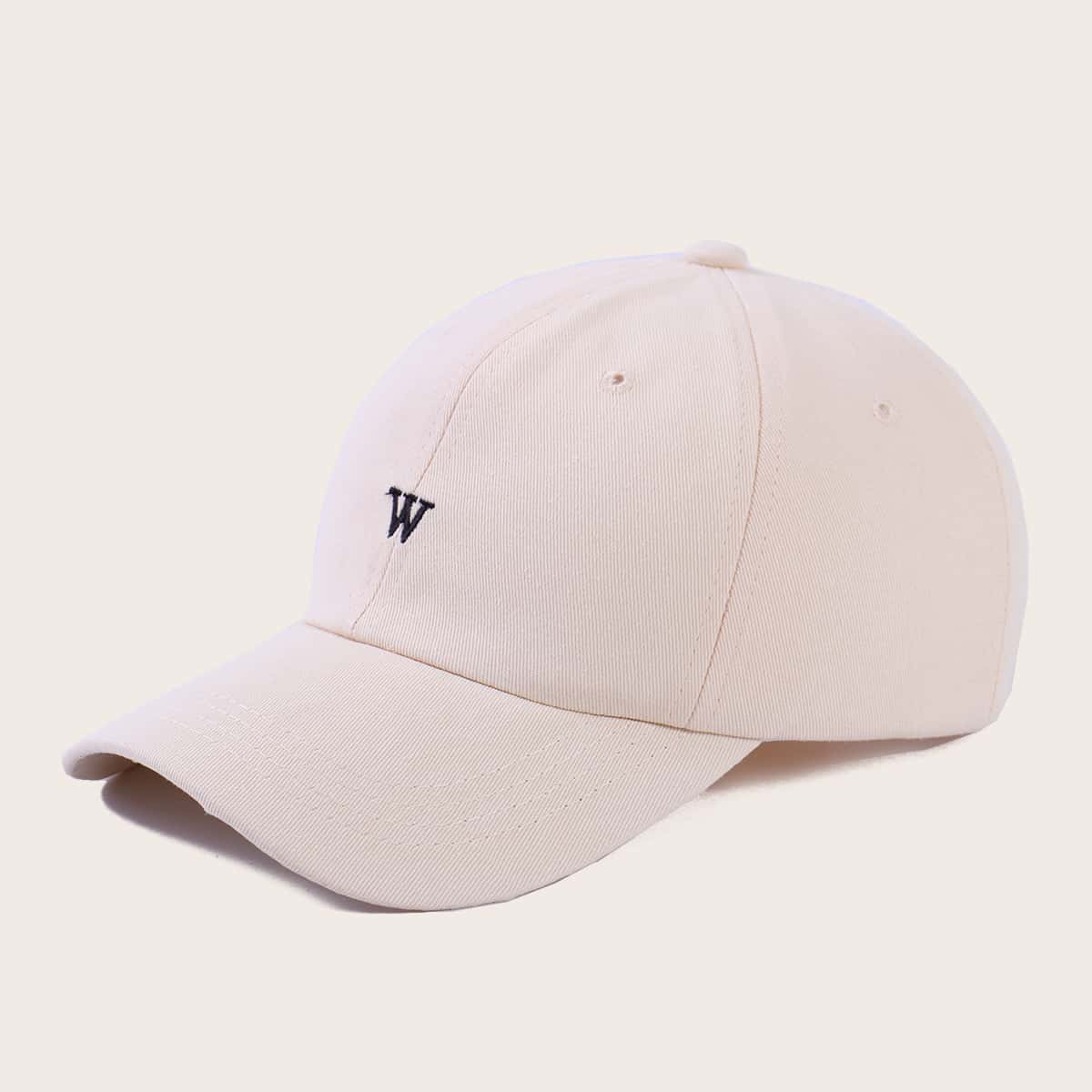 

Letter Embroidered Baseball Cap, Beige