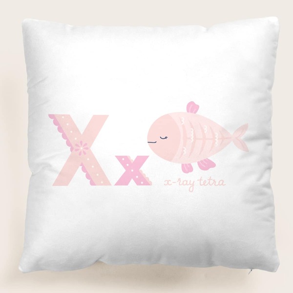 

Kids X-ray Fish Print Cushion Cover Without Filler, Multicolor