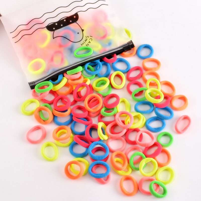 

100pcs Colorful Hair Tie, Multicolor