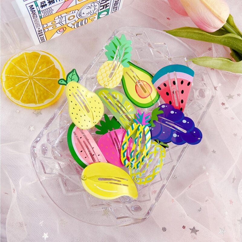 

9pcs Fruit Hair Clip, Multicolor