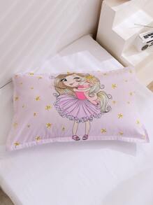Set colcha de niños con estampado de niña sin relleno - Púrpura malva - Ver 2