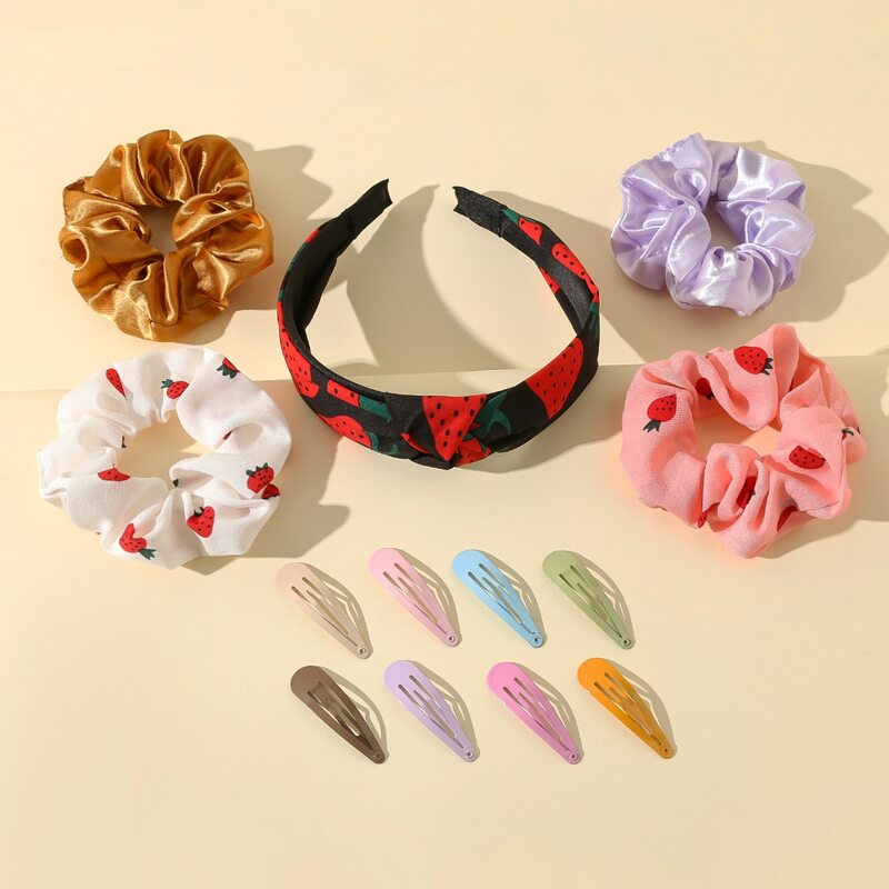 

12pcs Strawberry Hair Accessory Set, Multicolor