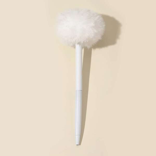 

1pc Pom Pom Decor Ballpoint Pen, Black