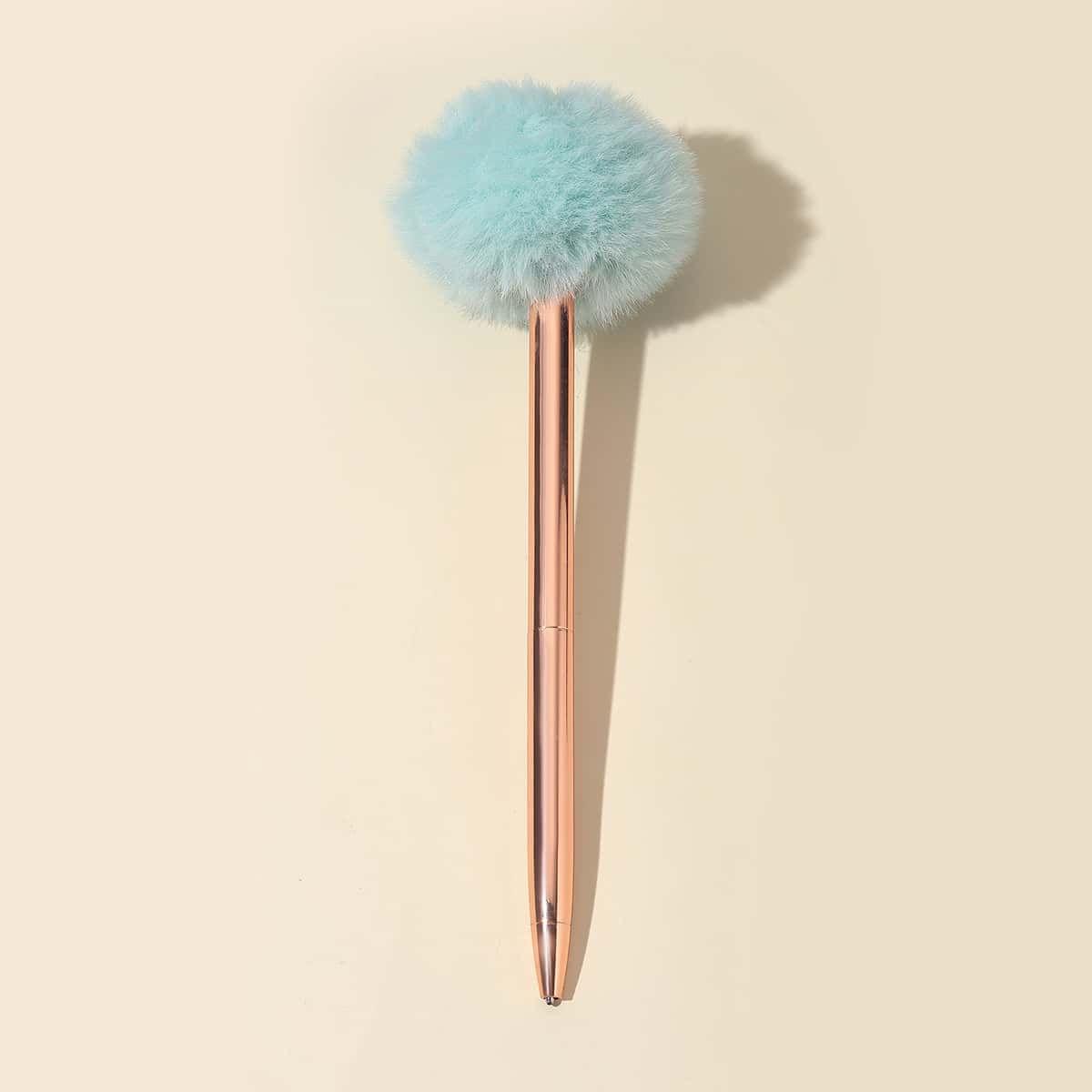 

1pc Pom Pom Decor Ballpoint Pen, Black
