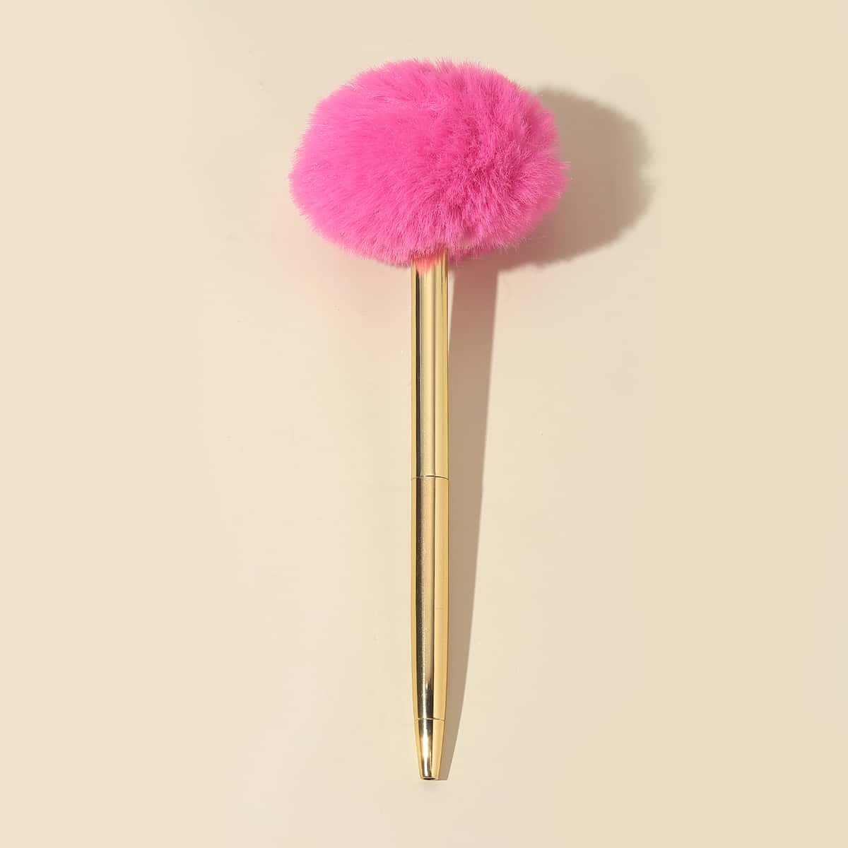

1pc Pom Pom Decor Ballpoint Pen, Black