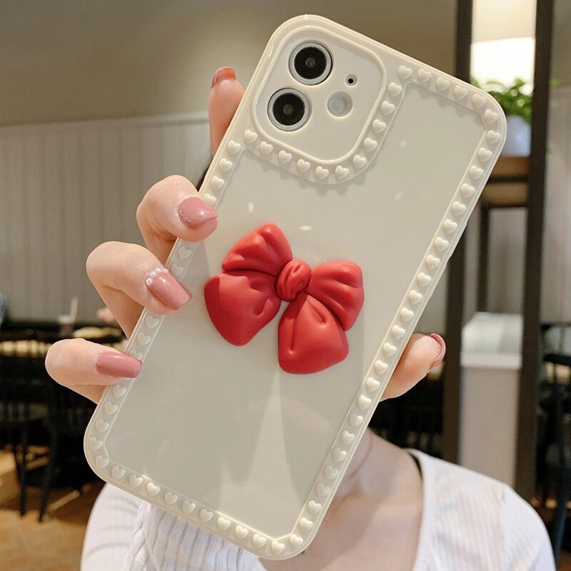 

Bow Decor Phone Case, White