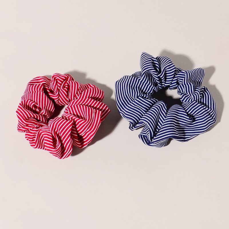 

2pcs Striped Scrunchie, Multicolor